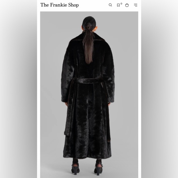 Frankie Shop Dark Brown Faux Fur Coat - Picture 2 of 9